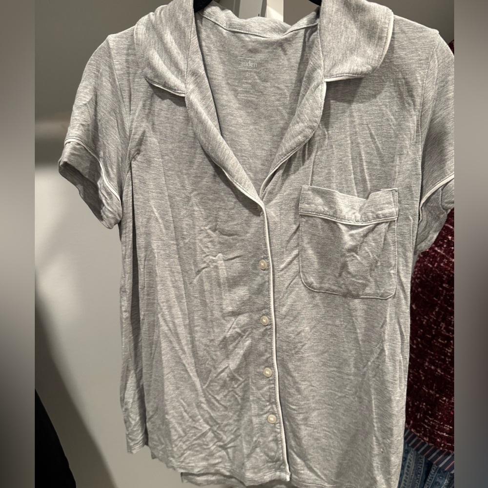 Target Auden Cloud Knit Pajamas, Size XS, Gray with White Piping